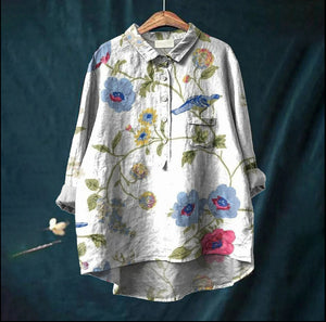 Casual Long Sleeve Shirt Animal Print Hawaiian Long Sleeve Blouse