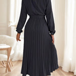 Women's Bow-Tied A-Line Pleated Dress