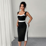 Women's Elegant Intellectual Style Contrasting-color Dress