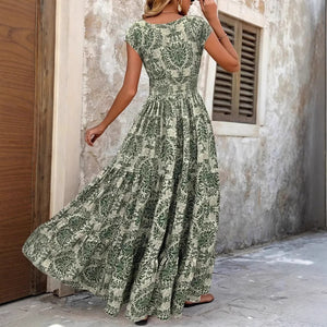 V-neck Long Sleeve Big Hem Dress