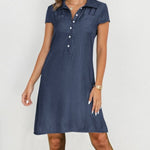 Split Pocket Large Swing Skirt Plus Size Casual Denim Dress