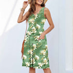 Female Versatile Sleeveless Printed Dress Spring And Summer