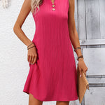 Women's Elegant Pleated Sleeveless V-neck Dress