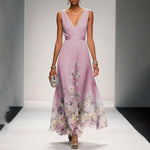 Sexy Vest Chiffon Printed Dress