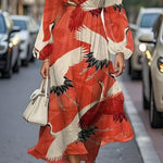 Printed Casual Retro Sexy Dress