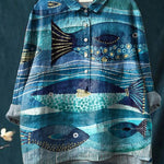 European And American Long Sleeve Shirt 5 Button Cardigan Hawaiian Style Shirt