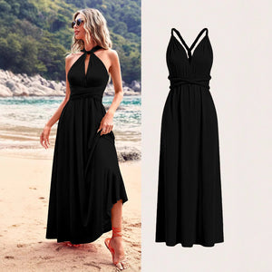 Multiple Wear Multi-rope Cross Strap Backless Sexy Dress