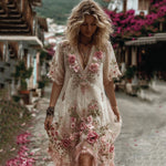 Women's Fashionable New Flower Striped Vest Dress
