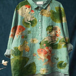 European And American Long Sleeve Shirt 5 Button Cardigan Hawaiian Style Shirt