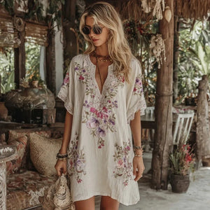 Women's Fashionable New Flower Striped Vest Dress