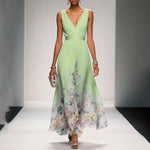 Sexy Vest Chiffon Printed Dress
