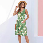 Female Versatile Sleeveless Printed Dress Spring And Summer