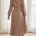 Women's Bow-Tied A-Line Pleated Dress