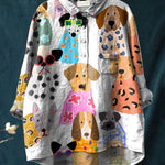 Casual Long Sleeve Shirt Animal Print Hawaiian Long Sleeve Blouse
