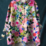 Casual Long Sleeve Shirt Animal Print Hawaiian Long Sleeve Blouse