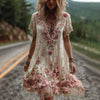 Women's Fashionable New Flower Striped Vest Dress