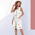 Female Versatile Sleeveless Printed Dress Spring And Summer