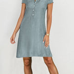 Split Pocket Large Swing Skirt Plus Size Casual Denim Dress